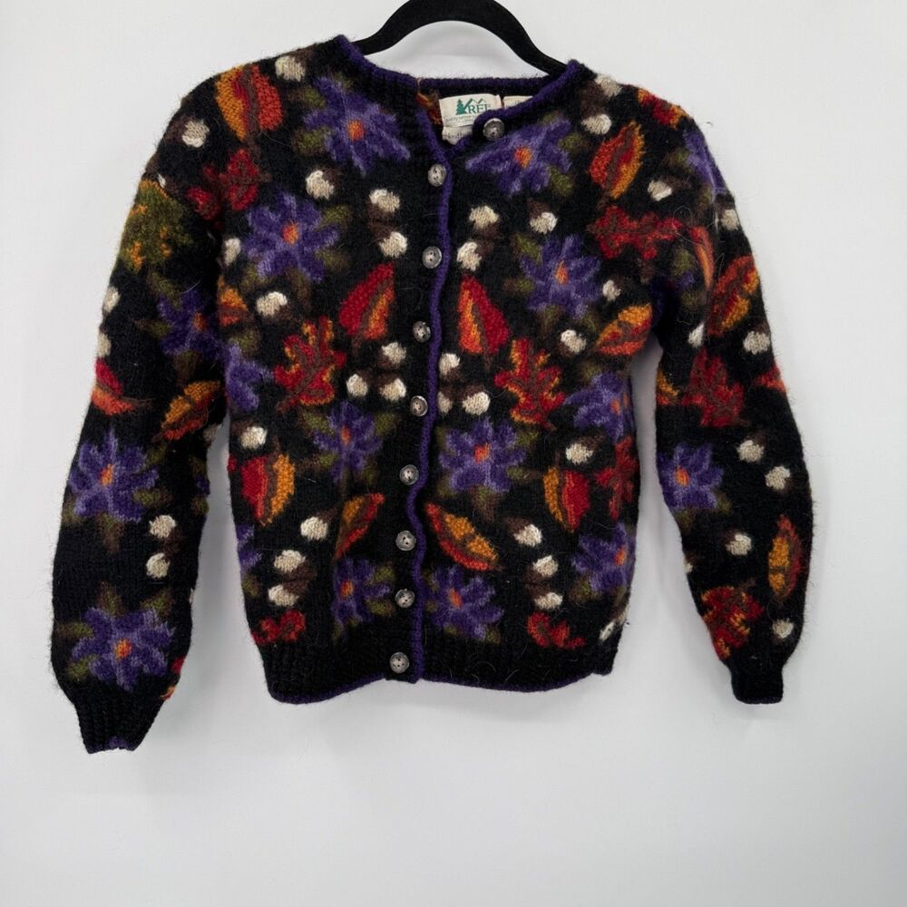 Vintage REI Womens‎ S Sweater Knitted By Hand Cottagecore Boho Grandma Artsy 90s
